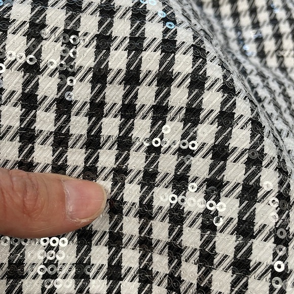 NWT WAYF Icon Sequin Gingham Mini Dress Sparkle Party NYE Square Neck Sz M - Picture 12 of 13